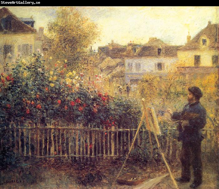 Pierre Auguste Renoir Monet painting in his Garten in Argenteuil